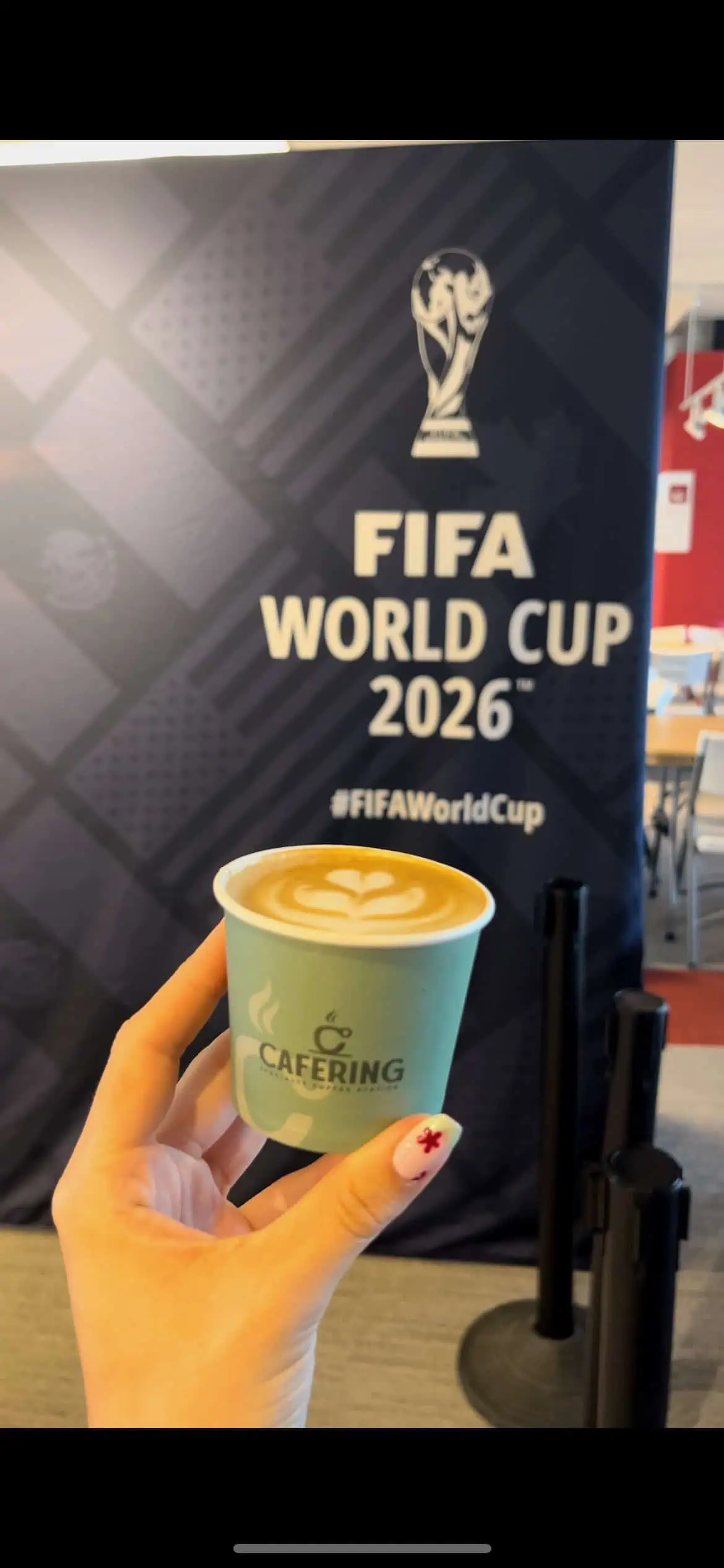 Coffee cart catering at a FIFA World Cup office event in Coral Gables